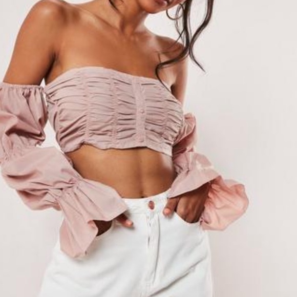 Blush ruched crop top - Picture 1 of 3